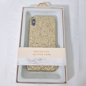 Nanette Leopopre iPhone XS Max Gold Glitter Protective Phone Case, NEW